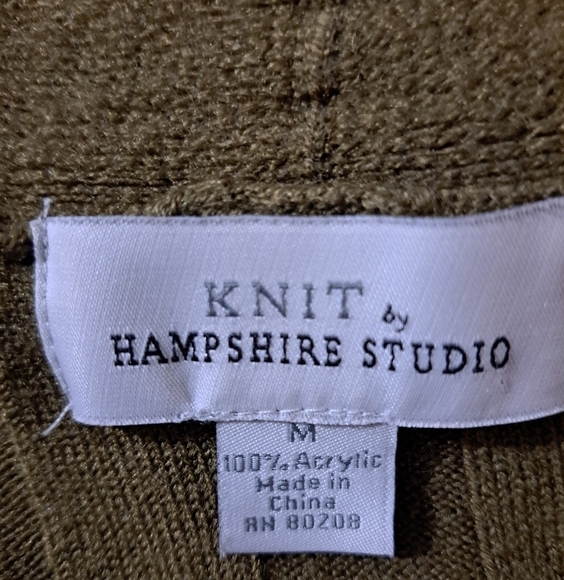 Hampshire Studio Olive Green Open Front Cardigan - Picture 10 of 10